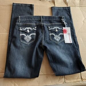 Black Embroidered Back Pocket Jeans